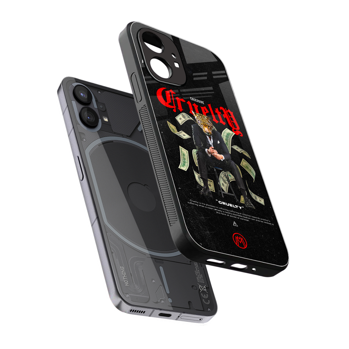 cruelty back phone cover | glass case for nothing phone 1
