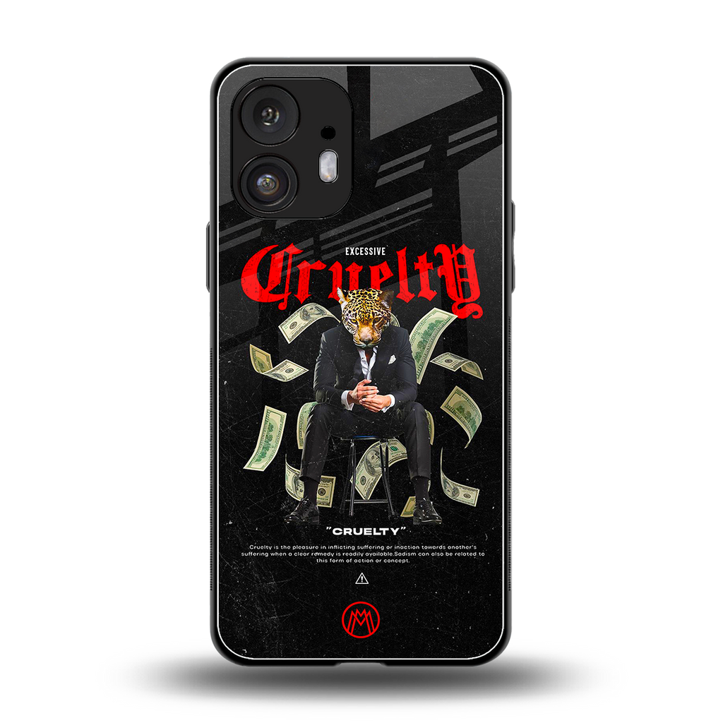 cruelty back phone cover | glass case for nothing phone 2