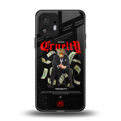 cruelty back phone cover | glass case for nothing phone 2