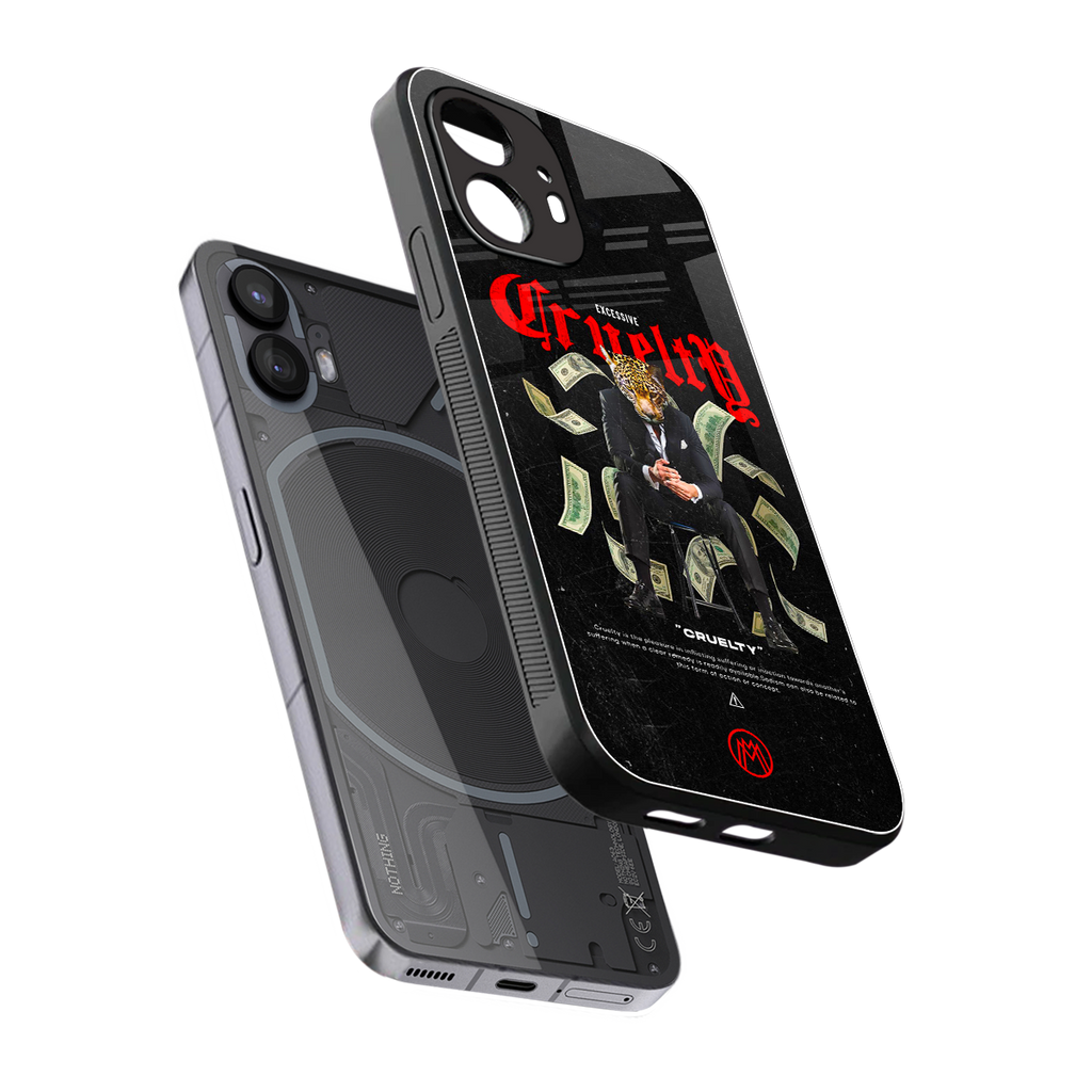 cruelty back phone cover | glass case for nothing phone 2