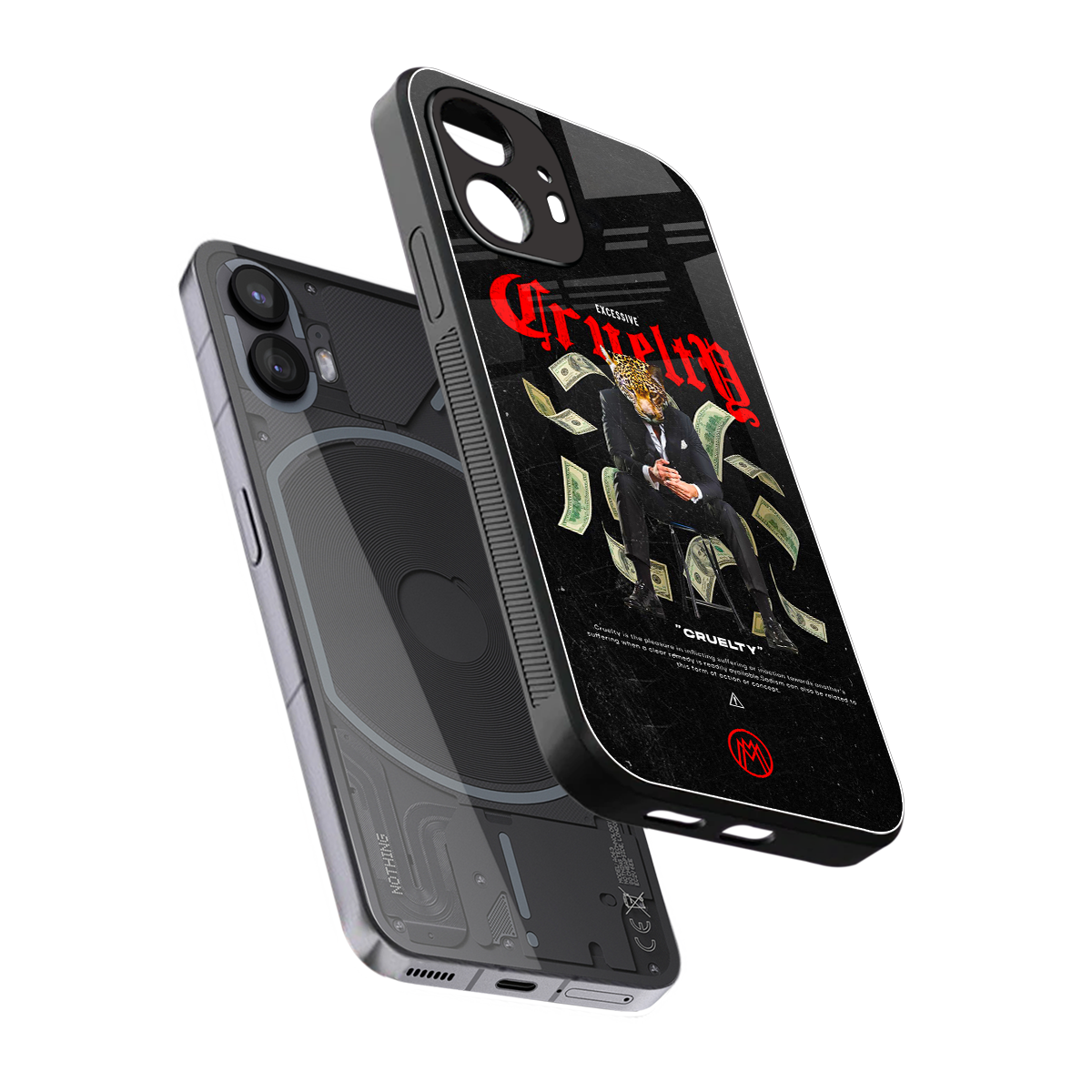 cruelty back phone cover | glass case for nothing phone 2