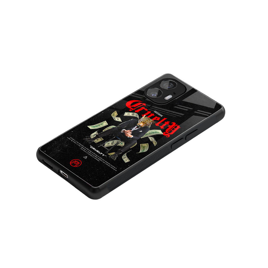 cruelty back phone cover | glass case for nothing phone 2