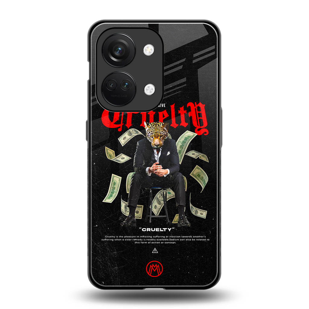 cruelty back phone cover | glass case for oneplus nord 3