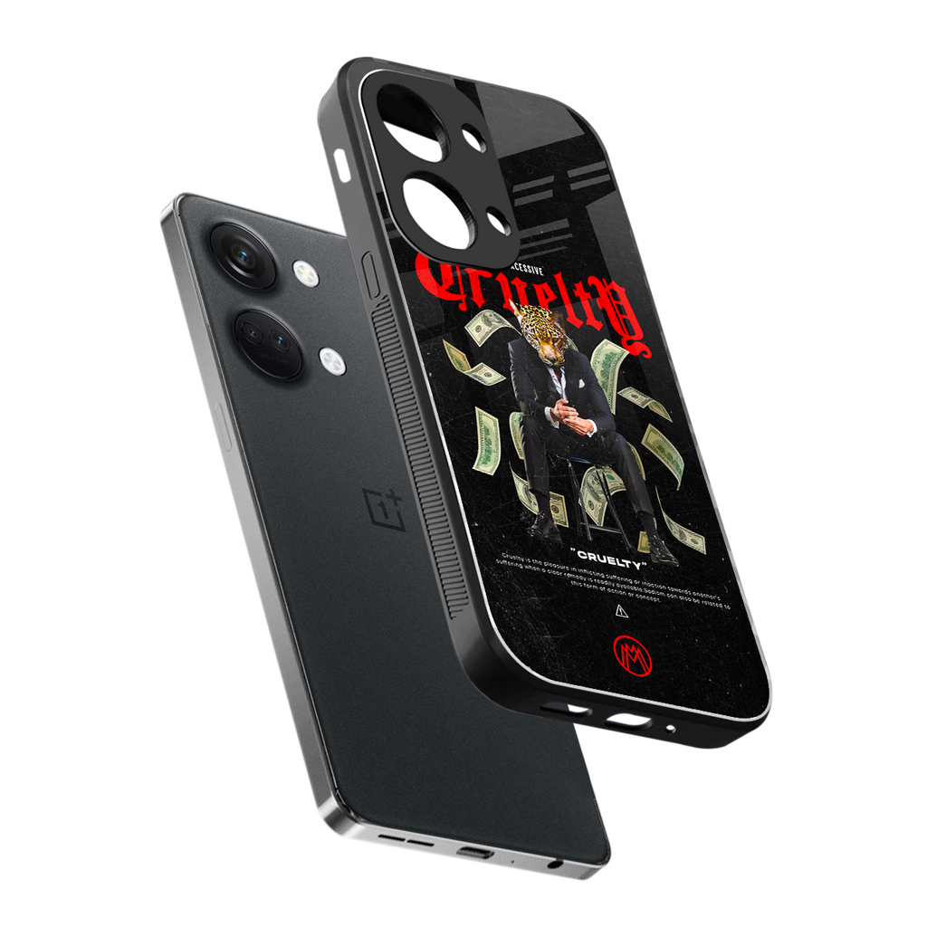 cruelty back phone cover | glass case for oneplus nord 3