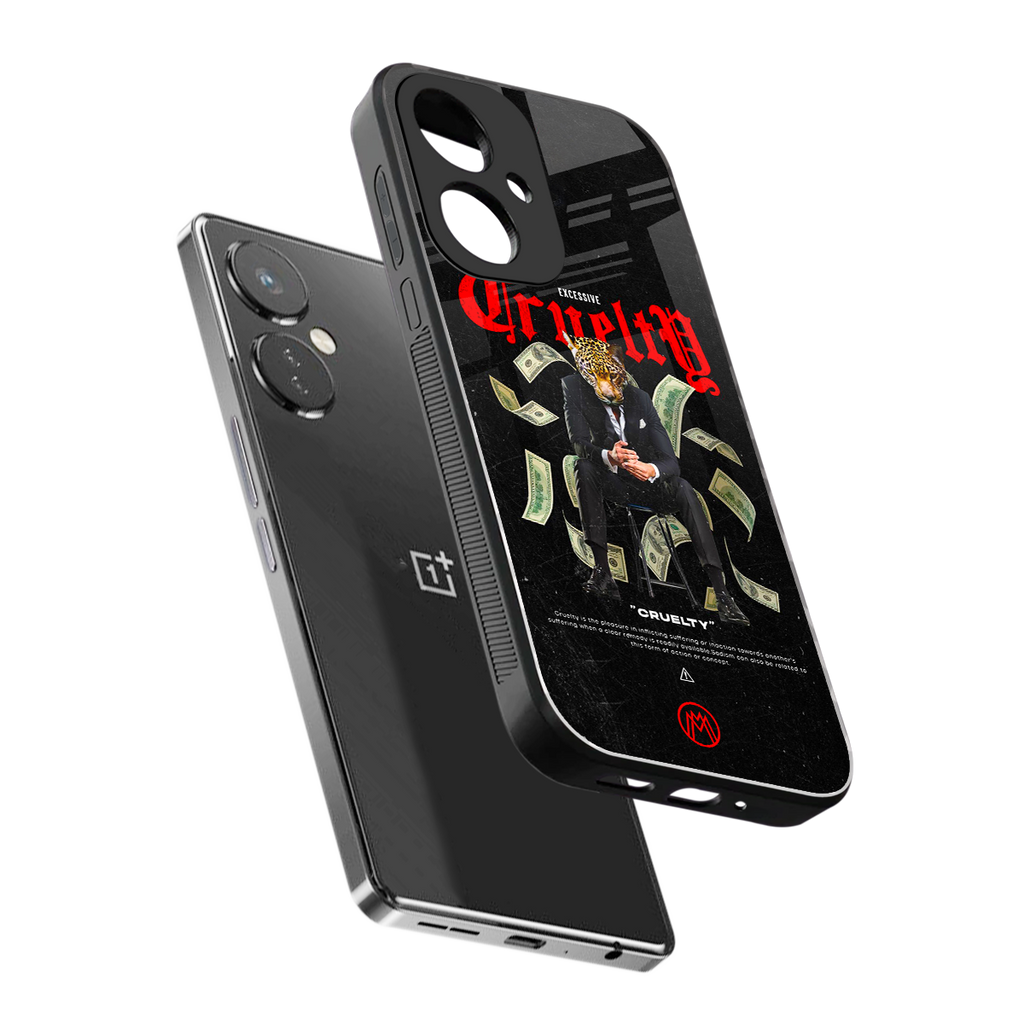 cruelty back phone cover | glass case for oneplus nord ce 3