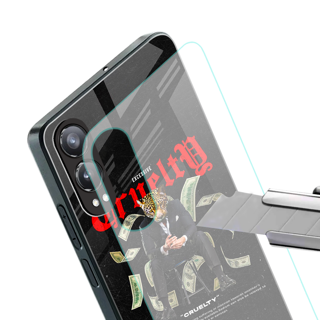 cruelty back phone cover | glass case for oneplus nord ce 4 lite