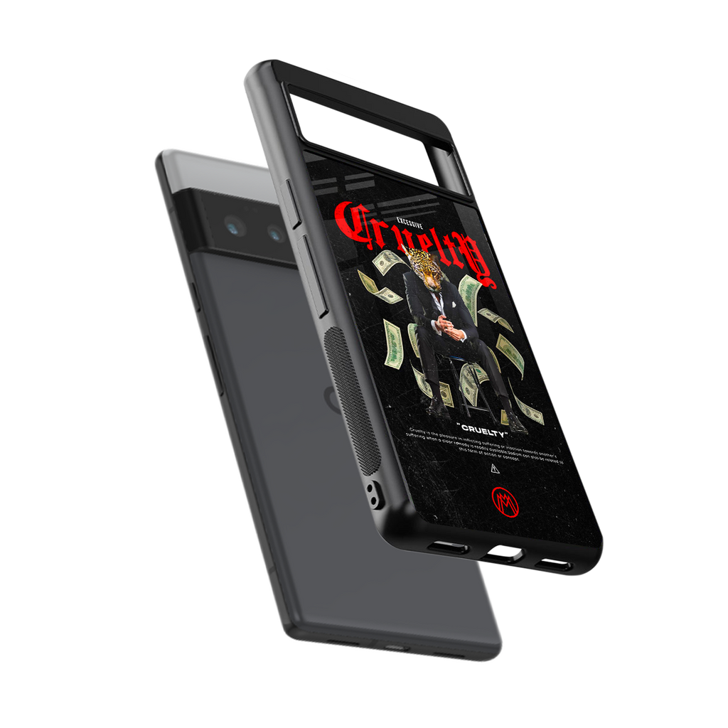 cruelty back phone cover | glass case for google pixel 6 pro
