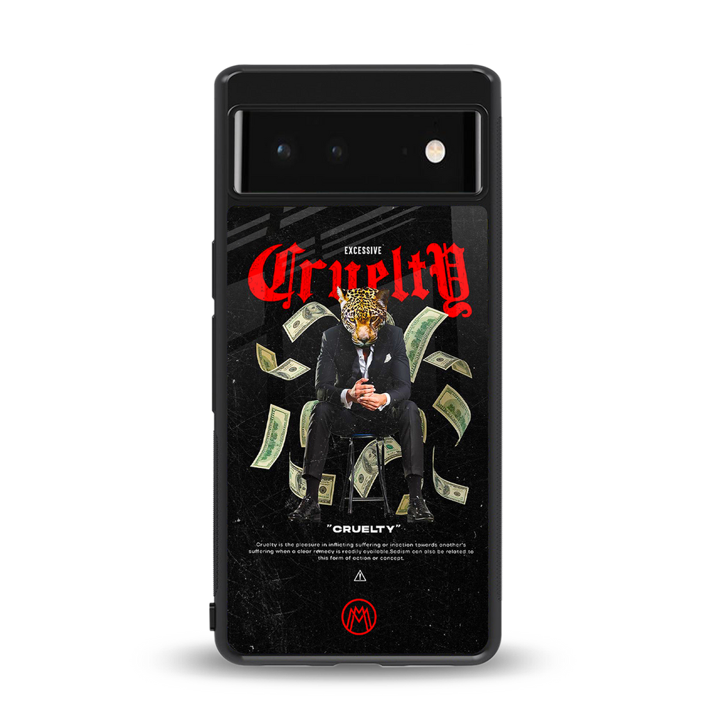 cruelty back phone cover | glass case for google pixel 6