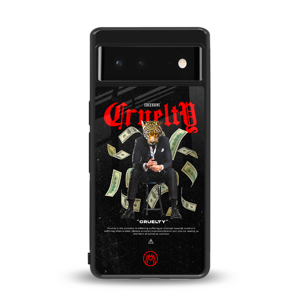 cruelty back phone cover | glass case for google pixel 6