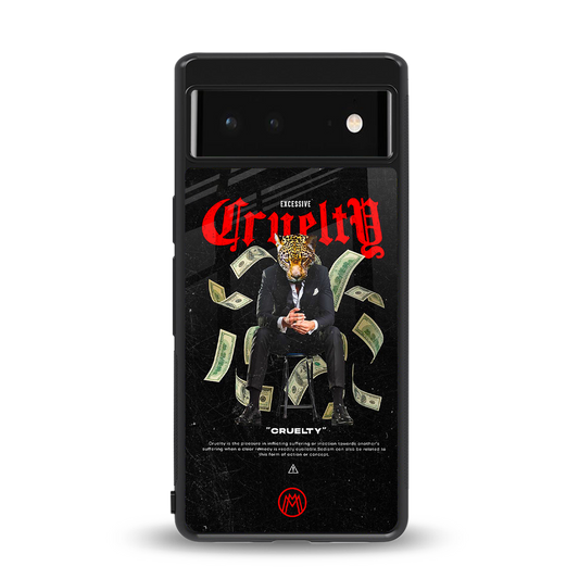 cruelty back phone cover | glass case for google pixel 6