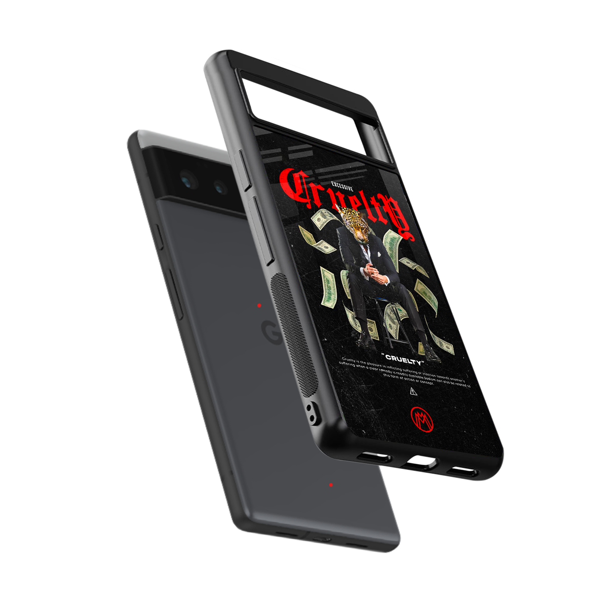 cruelty back phone cover | glass case for google pixel 6