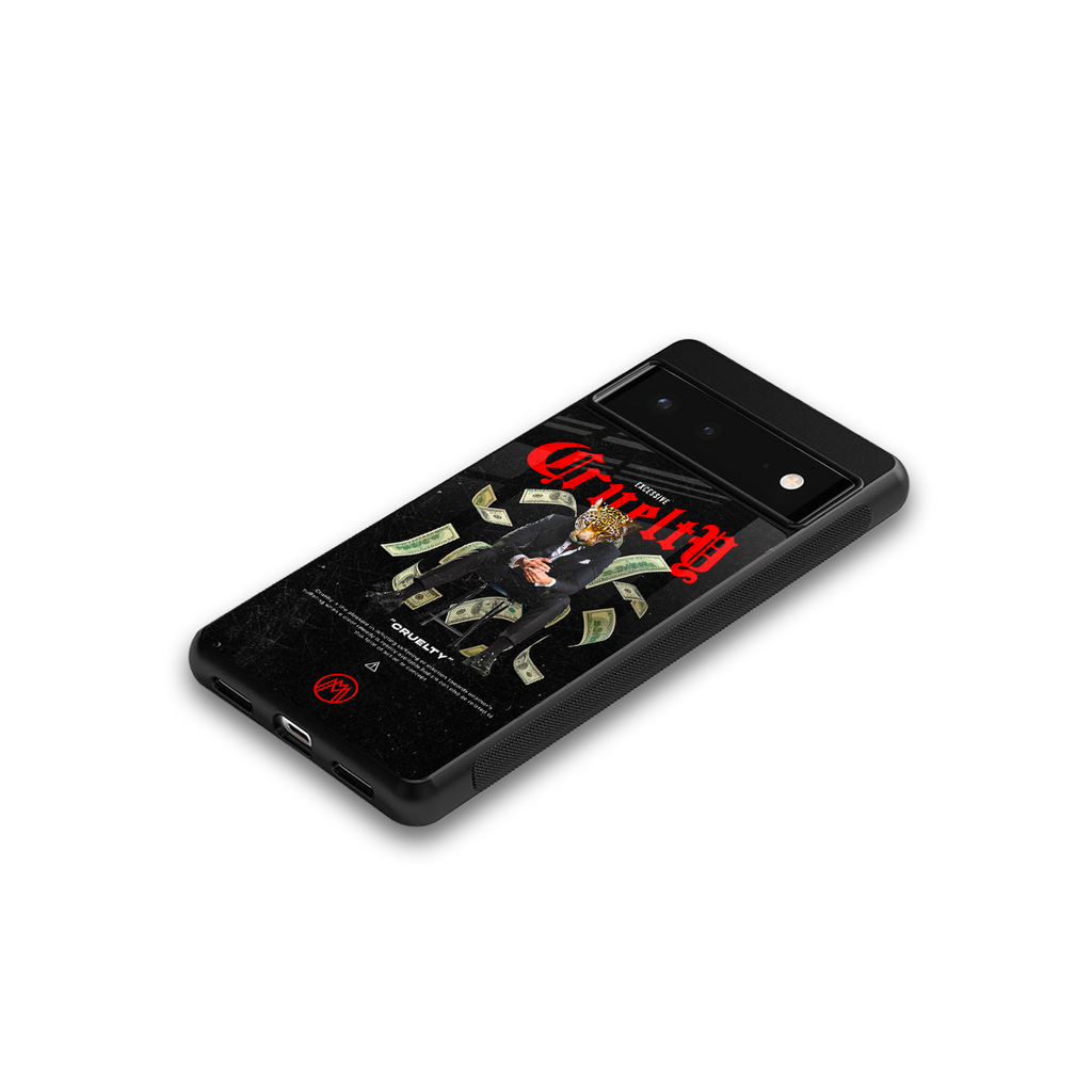 cruelty back phone cover | glass case for google pixel 6