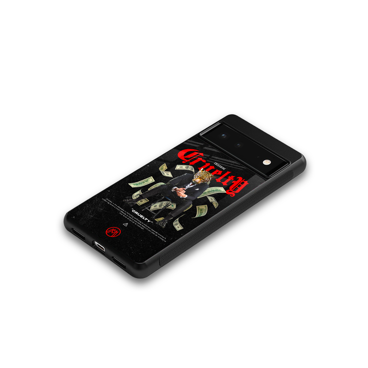 cruelty back phone cover | glass case for google pixel 6