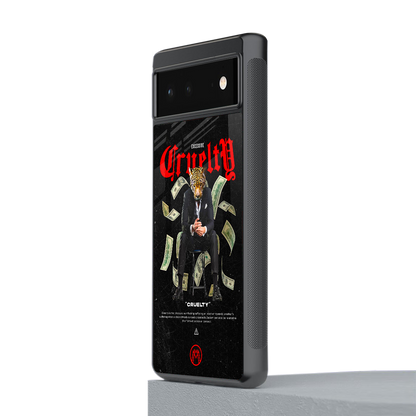 cruelty back phone cover | glass case for google pixel 6