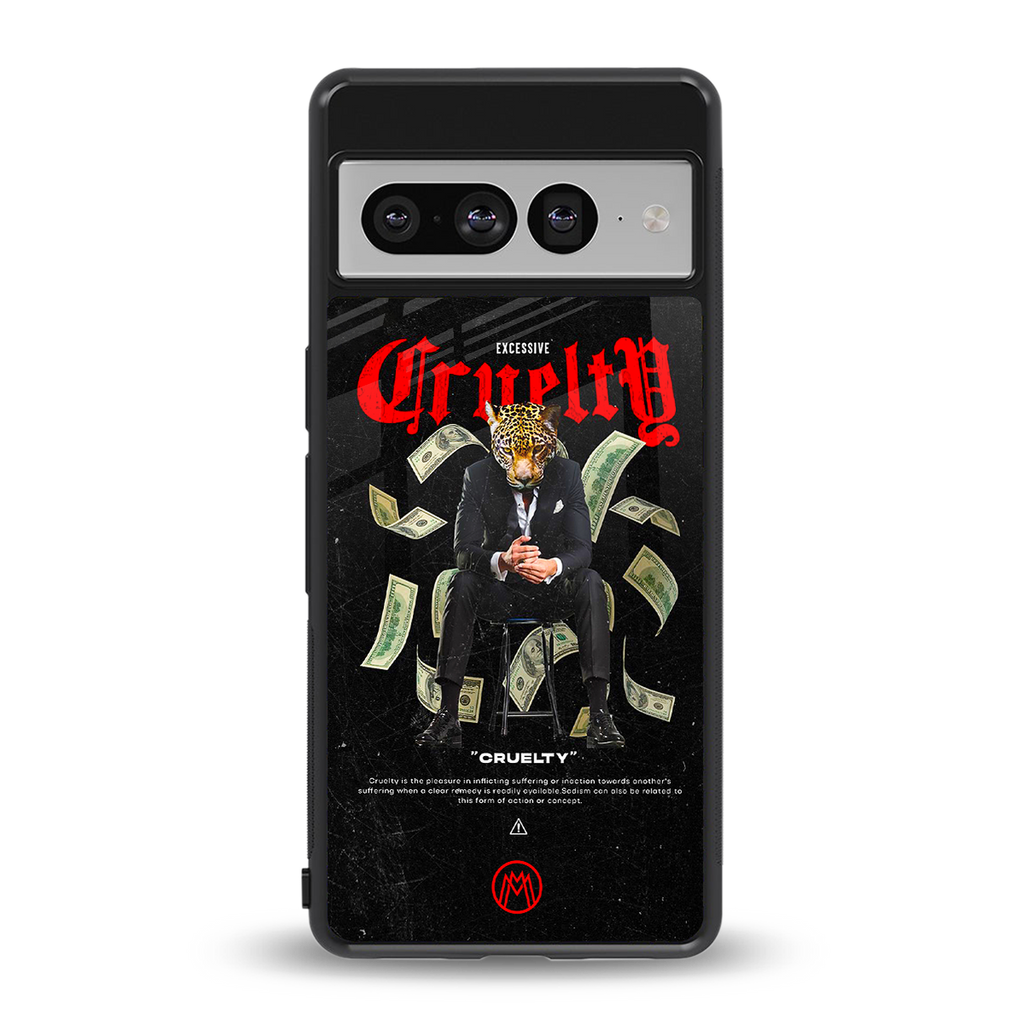 cruelty back phone cover | glass case for google pixel 7 pro