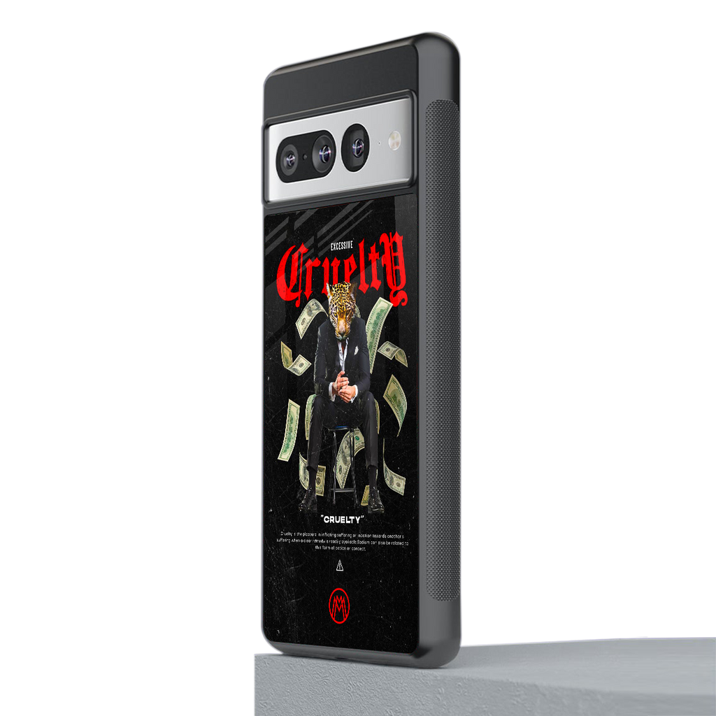 cruelty back phone cover | glass case for google pixel 7 pro