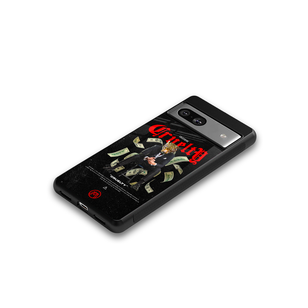cruelty back phone cover | glass case for Google Pixel 7A