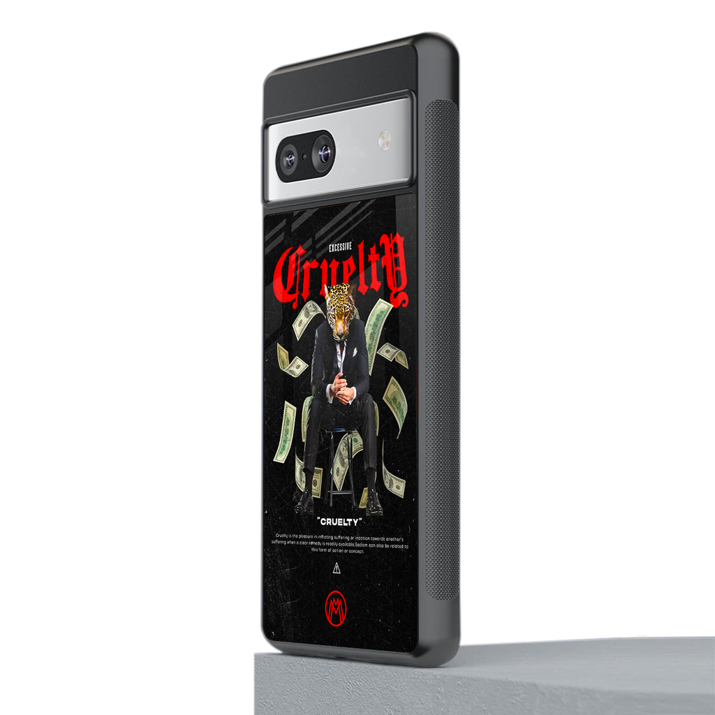 cruelty back phone cover | glass case for Google Pixel 7A