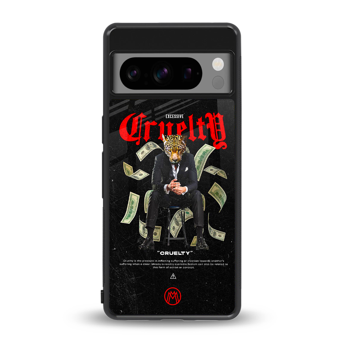 cruelty back phone cover | glass case for google pixel 8 pro