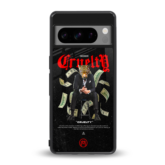 cruelty back phone cover | glass case for google pixel 8 pro