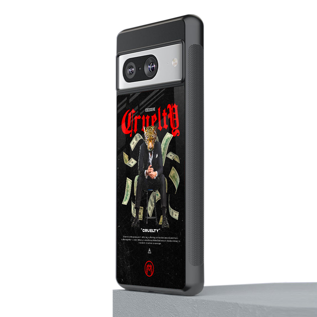 cruelty back phone cover | glass case for Google Pixel 8