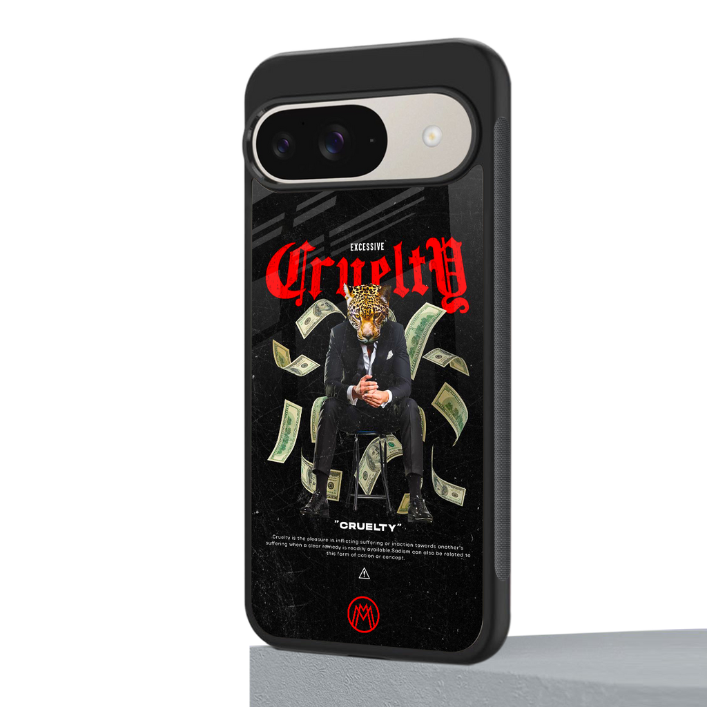 cruelty back phone cover | glass case for google pixel 9