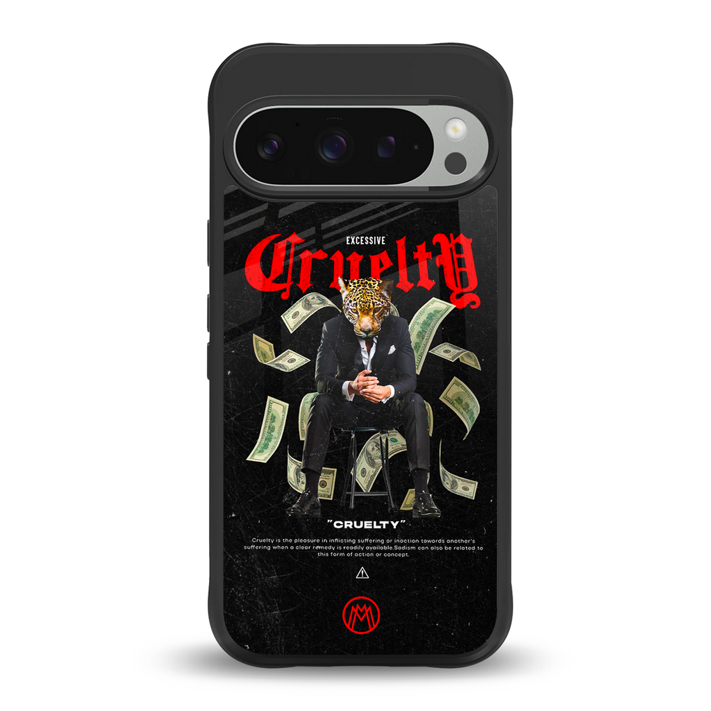 cruelty back phone cover | glass case for google pixel 9 pro