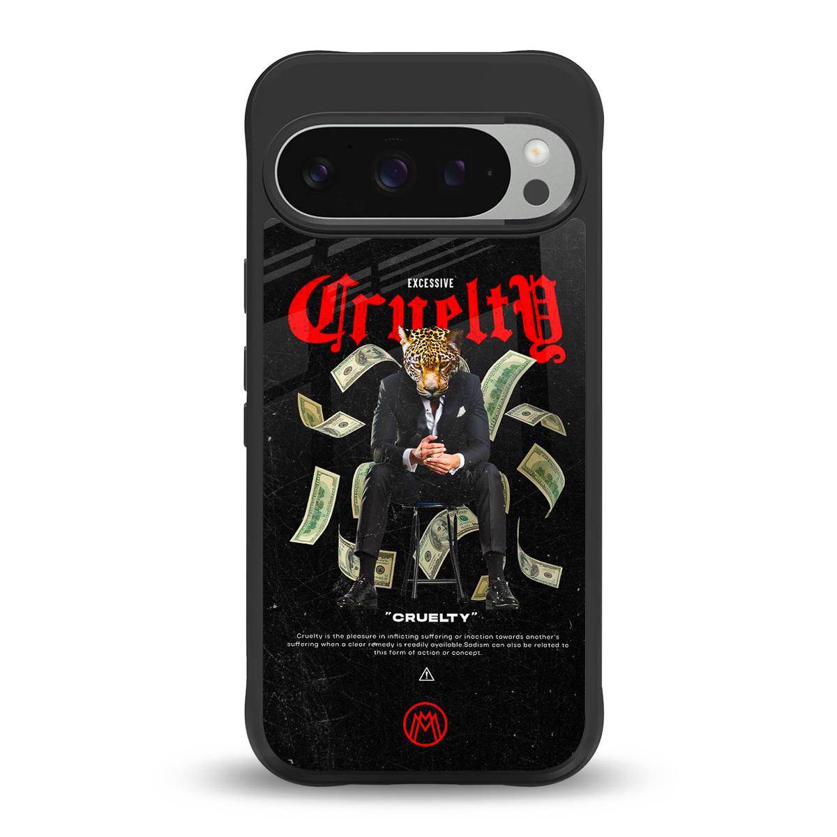cruelty back phone cover | glass case for google pixel 9 pro xl