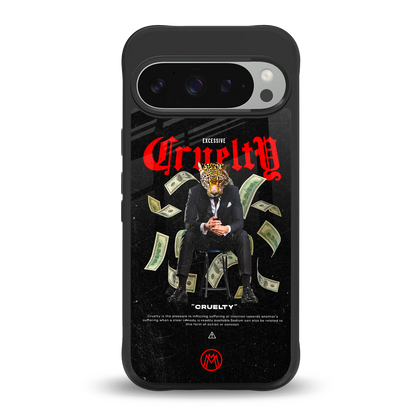 cruelty back phone cover | glass case for google pixel 9 pro xl