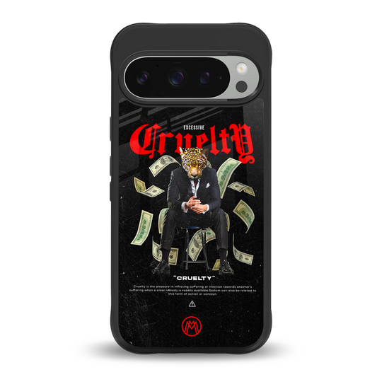 cruelty back phone cover | glass case for google pixel 9 pro xl
