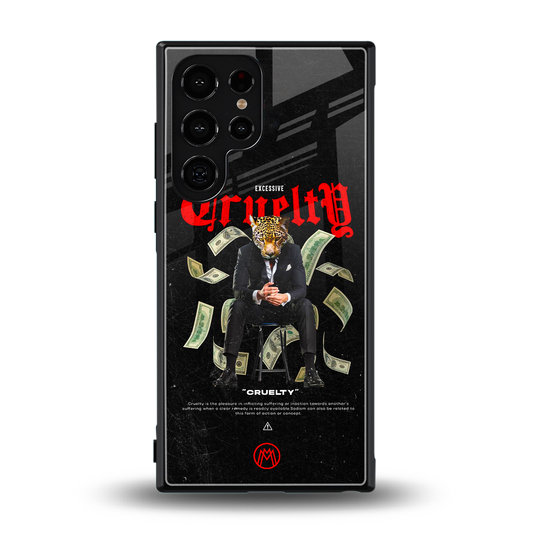cruelty back phone cover | glass case for samsung galaxy s24 ultra