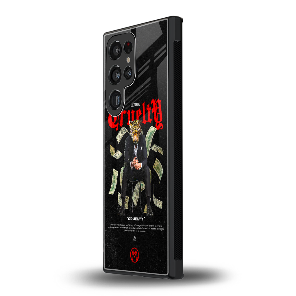 cruelty back phone cover | glass case for samsung galaxy s24 ultra