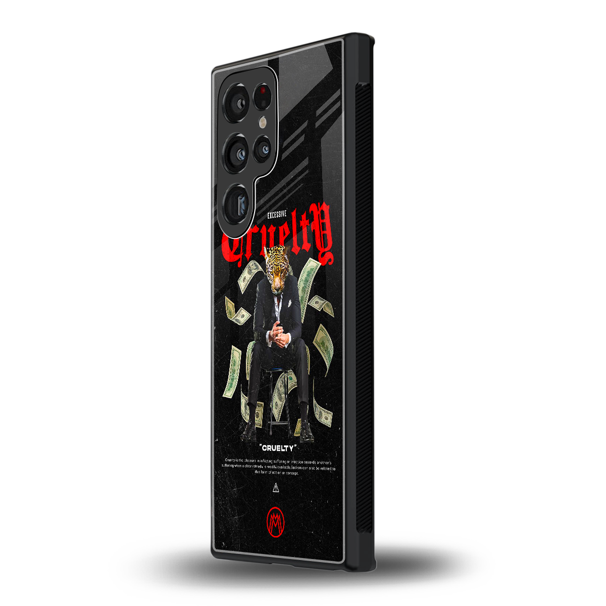 cruelty back phone cover | glass case for samsung galaxy s23 ultra