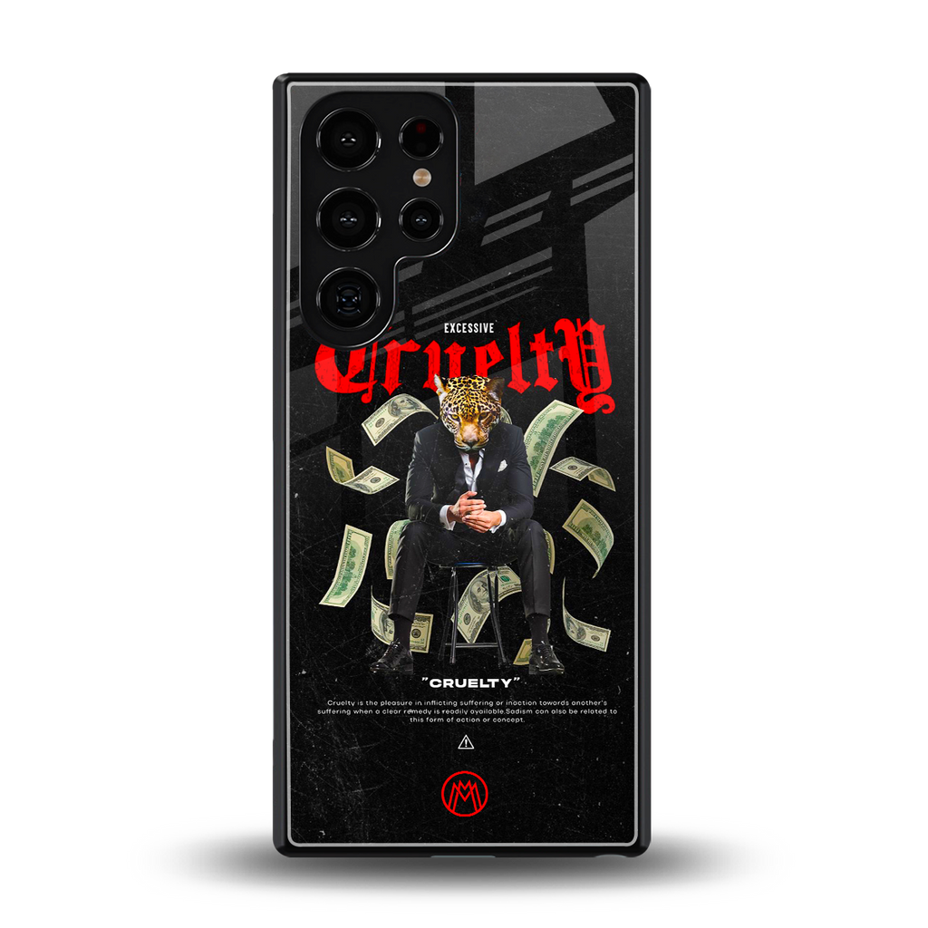 cruelty back phone cover | glass case for samsung galaxy s25 ultra