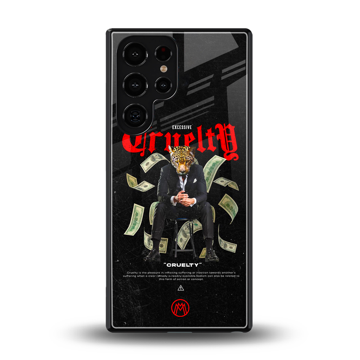 cruelty back phone cover | glass case for samsung galaxy s25 ultra