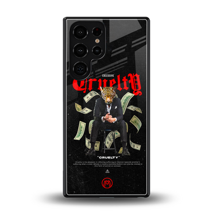 cruelty back phone cover | glass case for samsung galaxy s25 ultra