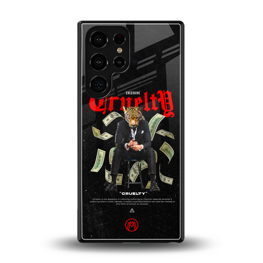 cruelty back phone cover | glass case for samsung galaxy s25 ultra