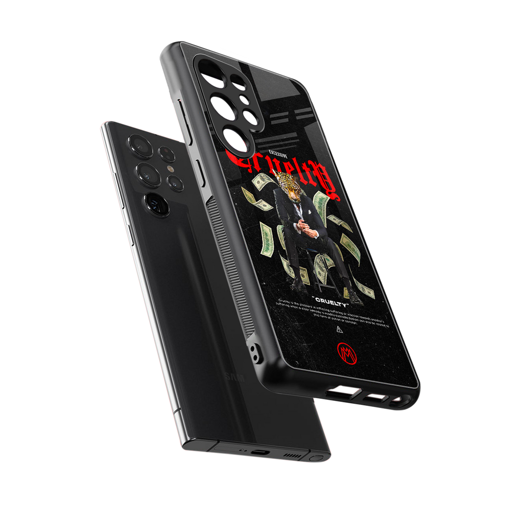 cruelty back phone cover | glass case for samsung galaxy s25 ultra