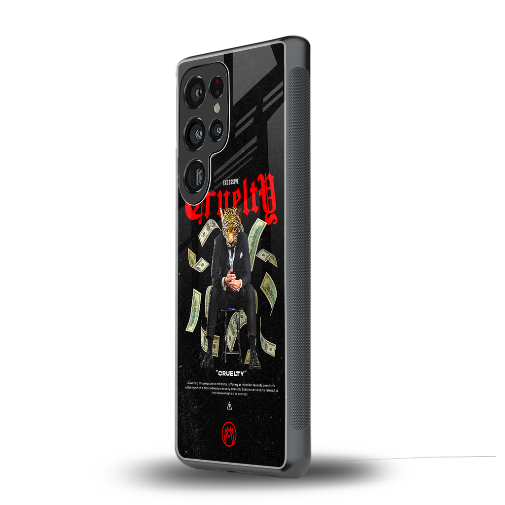 cruelty back phone cover | glass case for samsung galaxy s25 ultra