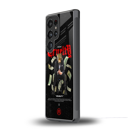 cruelty back phone cover | glass case for samsung galaxy s25 ultra