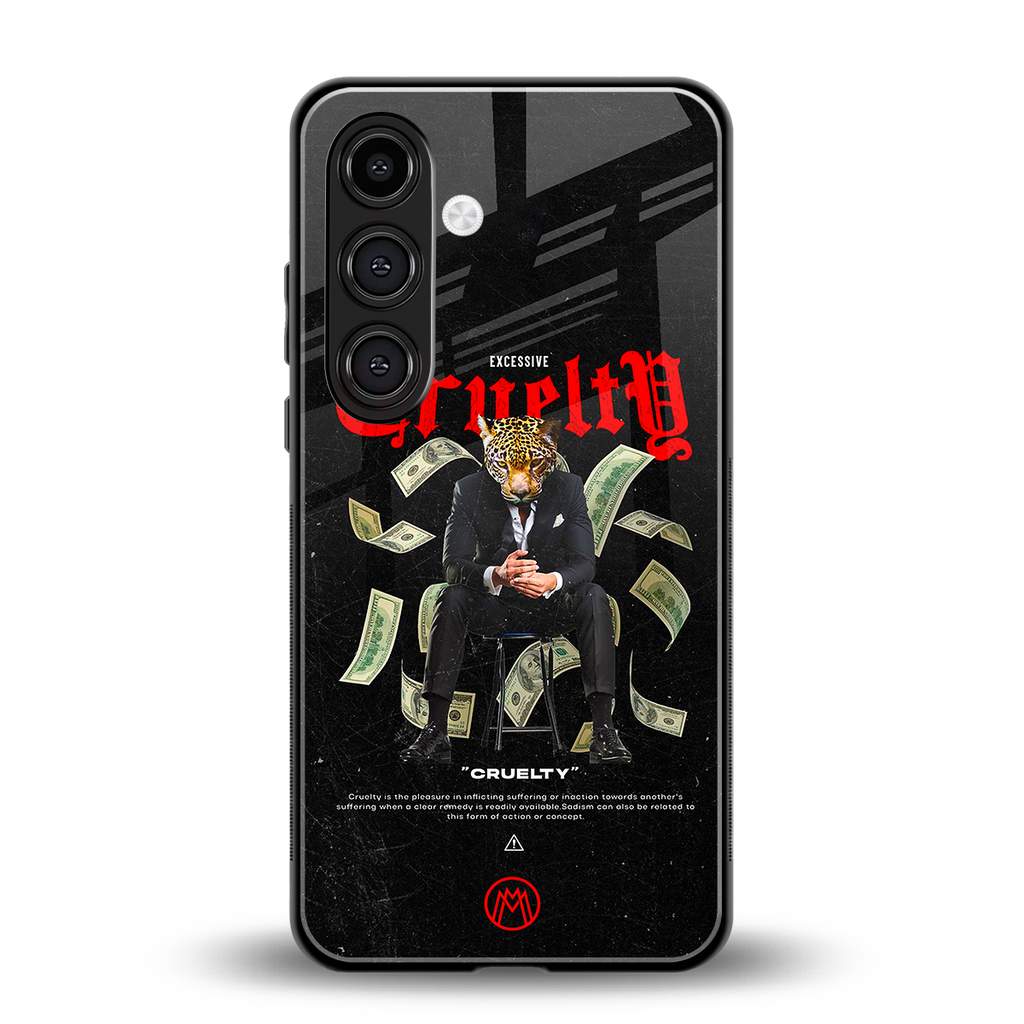 cruelty back phone cover | glass case for samsung galaxy s25 plus