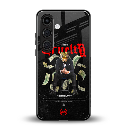 cruelty back phone cover | glass case for samsung galaxy s23 plus