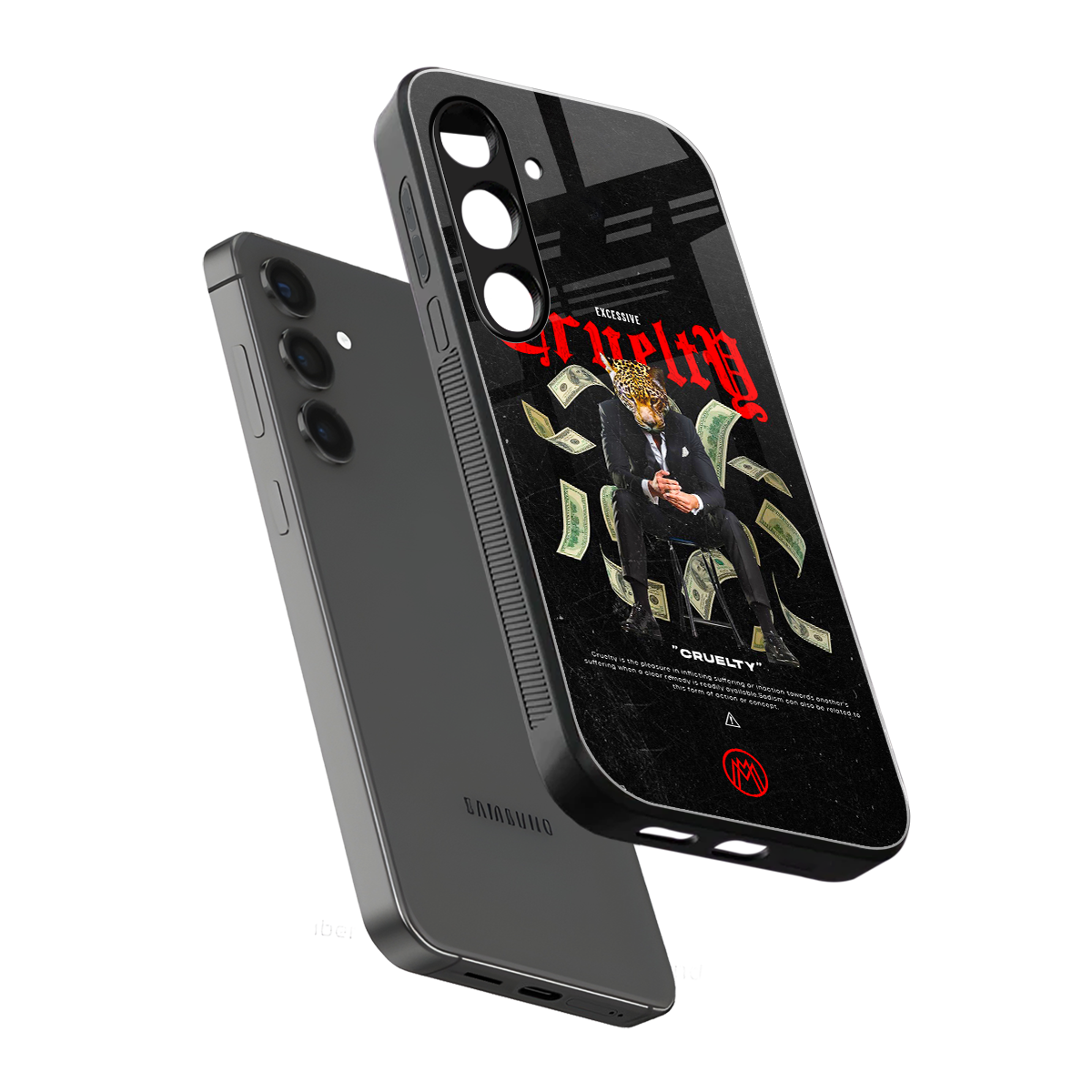 cruelty back phone cover | glass case for samsung galaxy s24