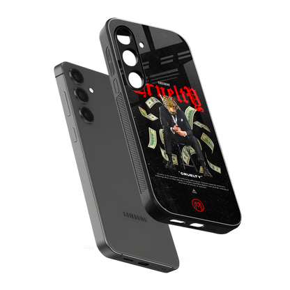 cruelty back phone cover | glass case for samsung galaxy s24 plus