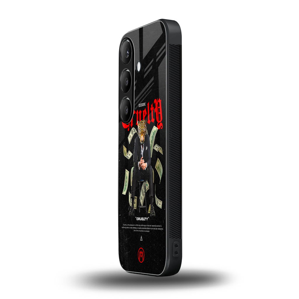 cruelty back phone cover | glass case for samsung galaxy s24 fe