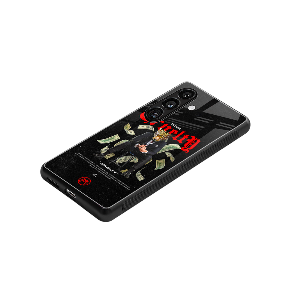 cruelty back phone cover | glass case for samsung galaxy s24