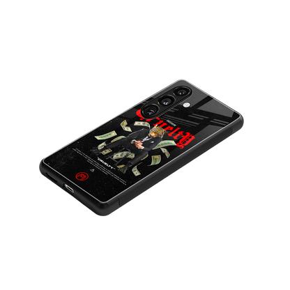 cruelty back phone cover | glass case for samsung galaxy s24 plus