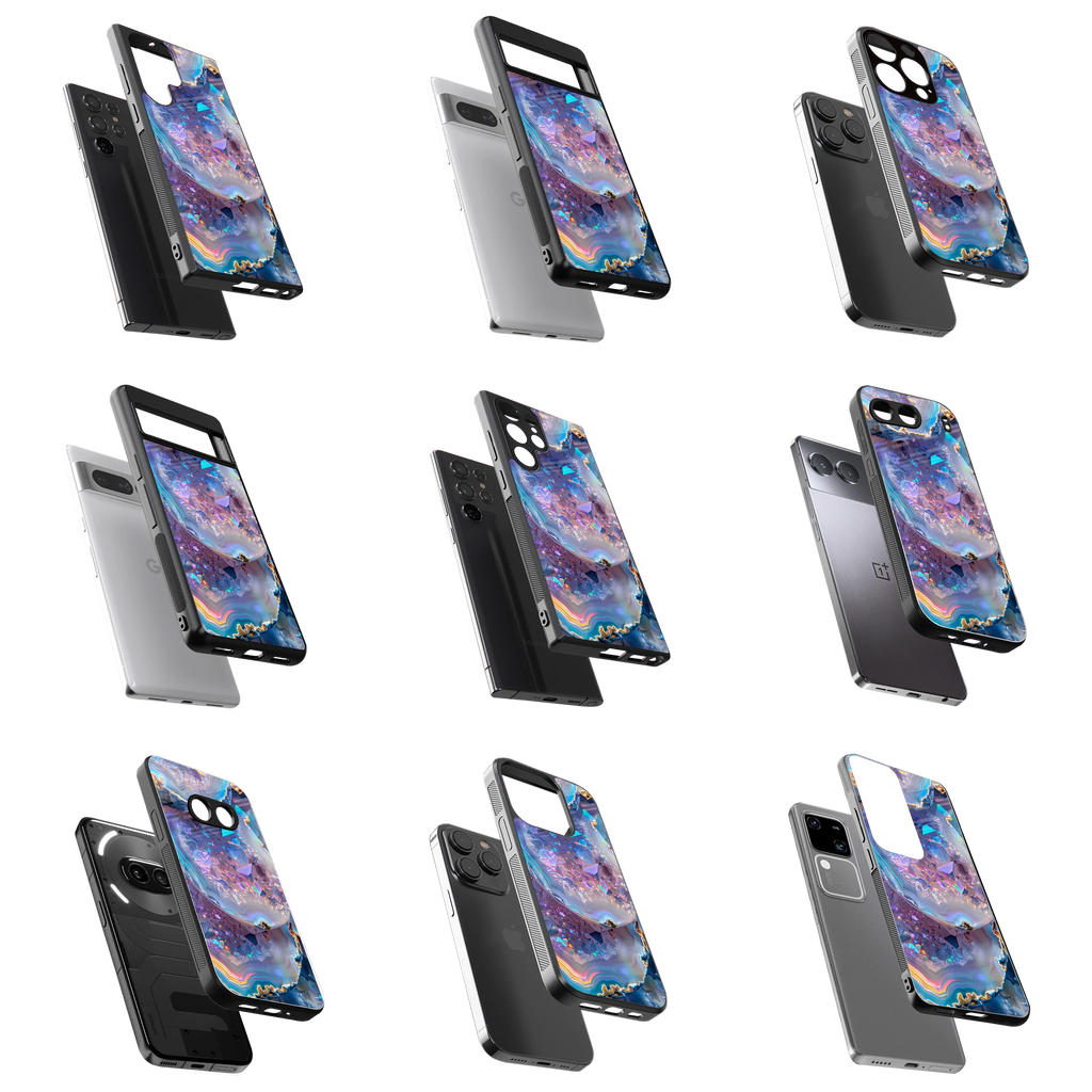 Durable Glass Back Mobile Case for iPhone, Samsung, OnePlus, Google Pixel, Redmi, Vivo, Oppo