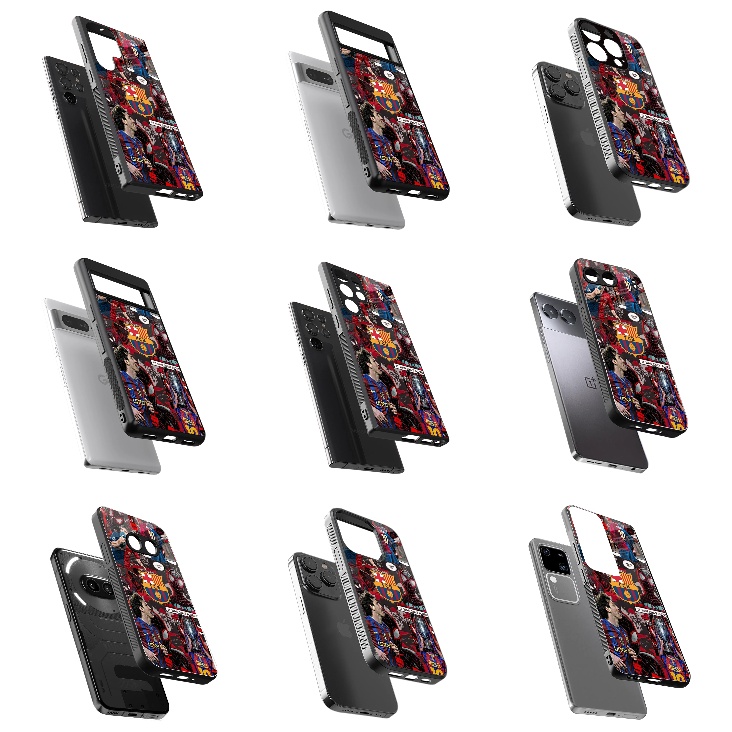 Durable Glass Back Mobile Case for iPhone, Samsung, OnePlus, Google Pixel, Redmi, Vivo, Oppo