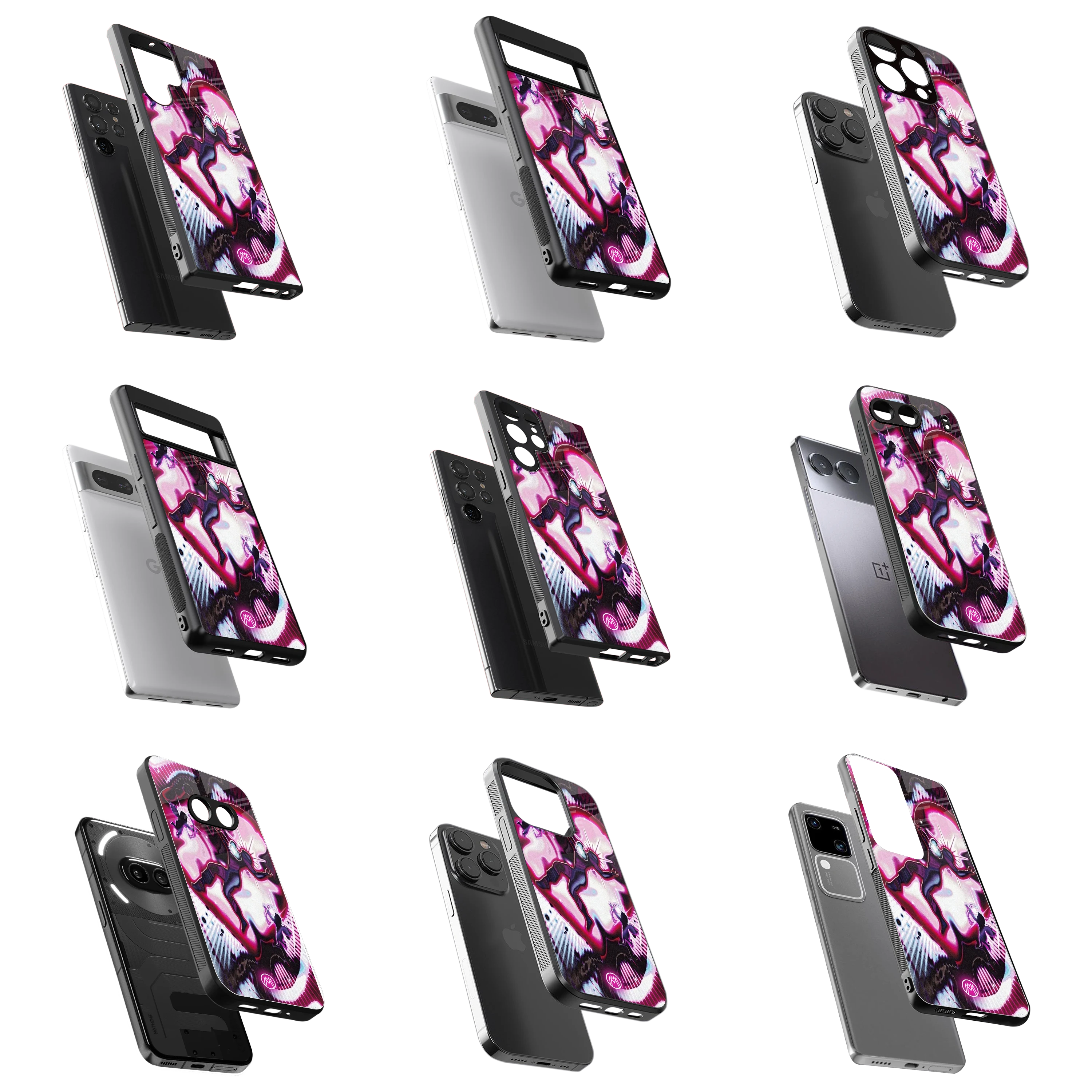 Durable Glass Back Mobile Case for iPhone, Samsung, OnePlus, Google Pixel, Redmi, Vivo, Oppo